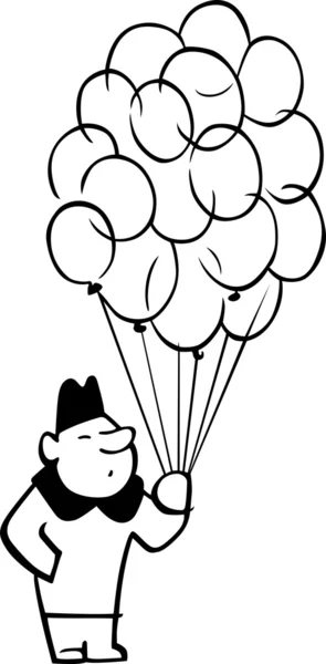 Mann mit Luftballons — Stockvektor