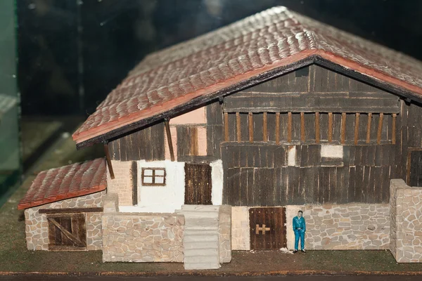 Maqueta miniatura de antiguo caserío vasco — Stockfoto