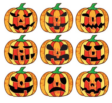 A set of halloween pumpkins clipart