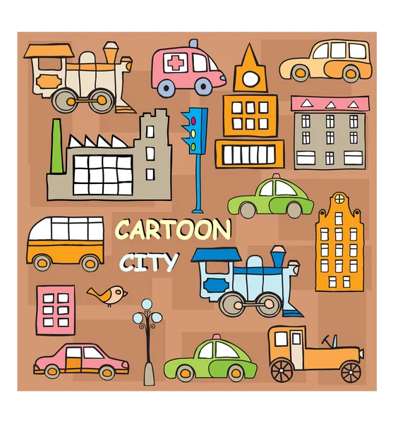 Stadt im Stil der Karikatur — Stockvektor