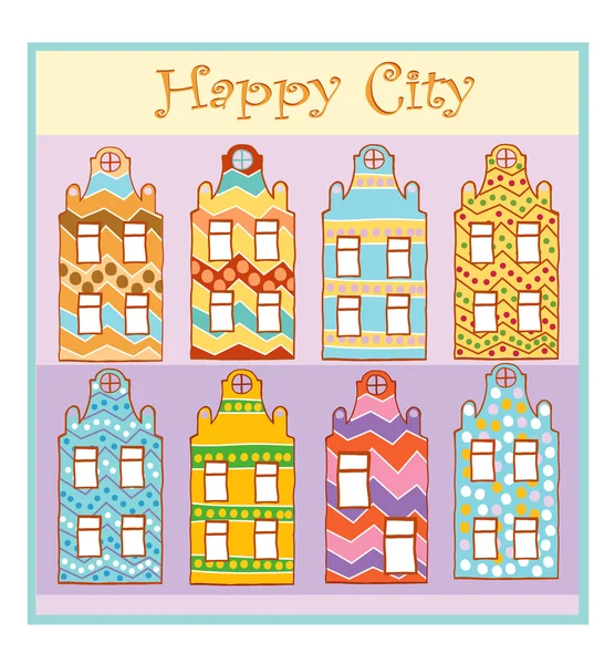 Cidade feliz — Vetor de Stock