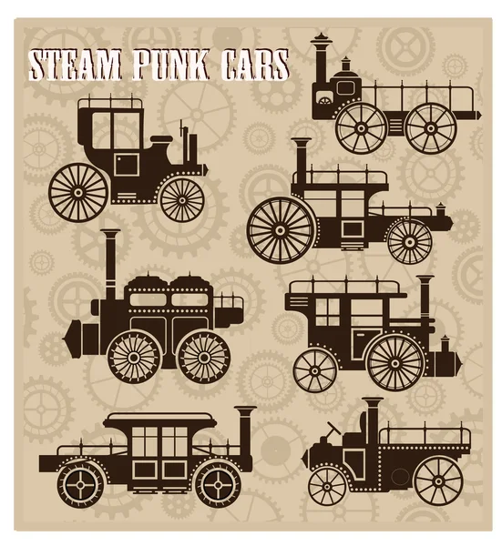 Steam-punk bilar — Stock vektor