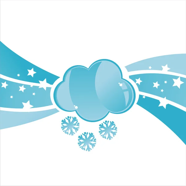 Cloud met sneeuwvlokken achtergrond — Stockvector