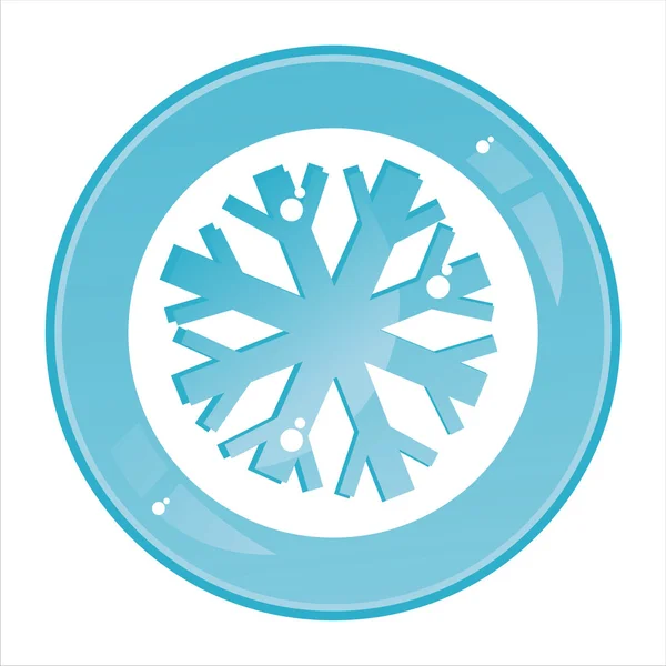 Glossy snowflake sign — Stock Vector
