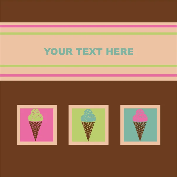 Ice creams card — Stock Vector