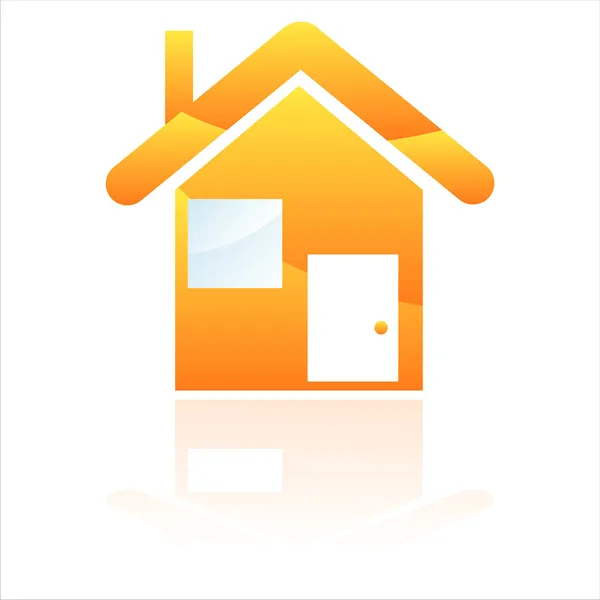 Icono de casa naranja — Vector de stock