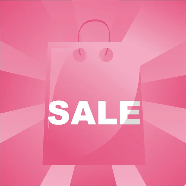 Πώληση ροζ φόντο τσάντα — Διανυσματικό Αρχείο