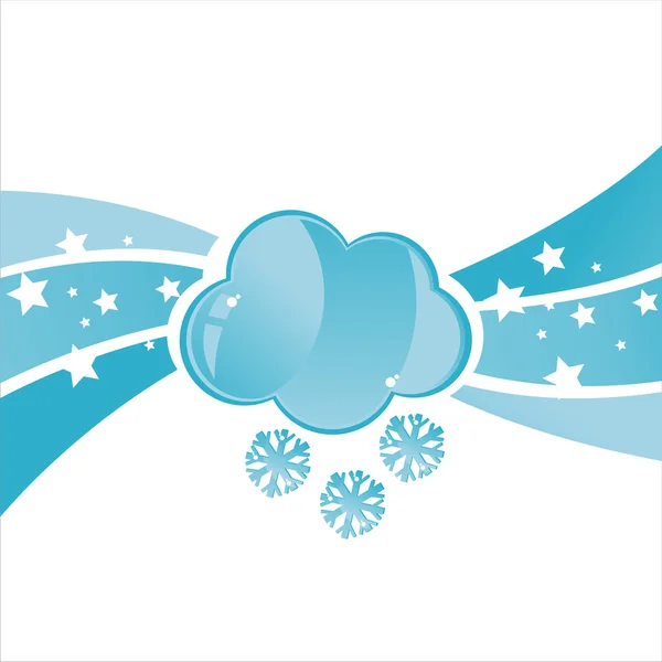 Nuvem com flocos de neve fundo — Vetor de Stock