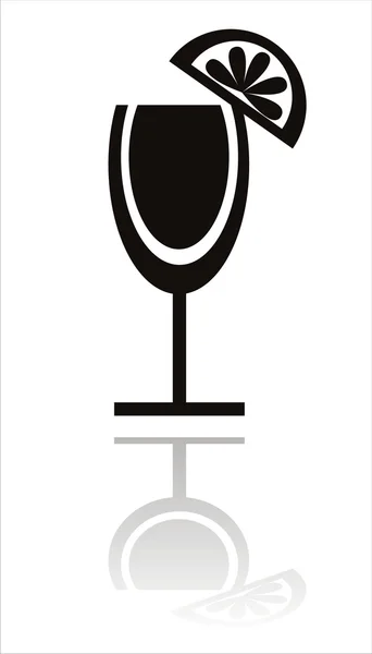 Icône cocktail noir — Image vectorielle