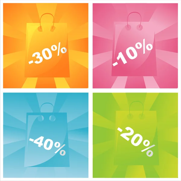 Πώληση πολύχρωμα φόντα τσάντες — Διανυσματικό Αρχείο