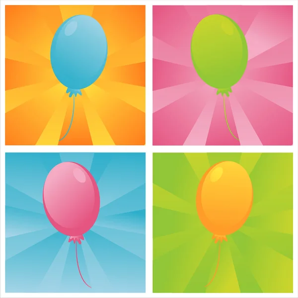 Färgglada födelsedag ballonger bakgrunder — Stock vektor