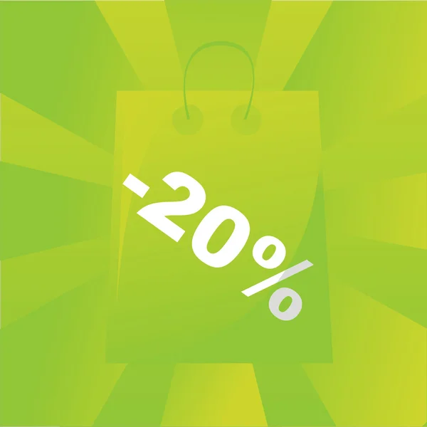 Φόντο πράσινο τσάντα για ψώνια — Διανυσματικό Αρχείο