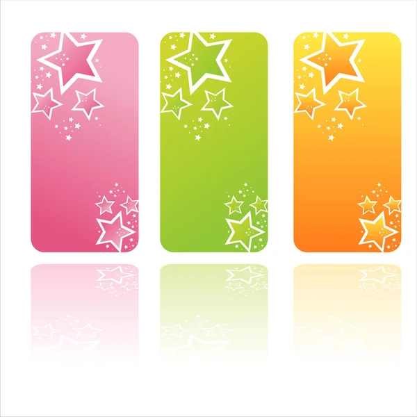 Bannières étoiles colorées — Image vectorielle