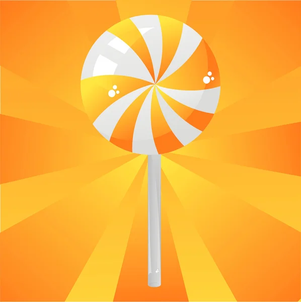 Orange lollipop bakgrund — Stock vektor