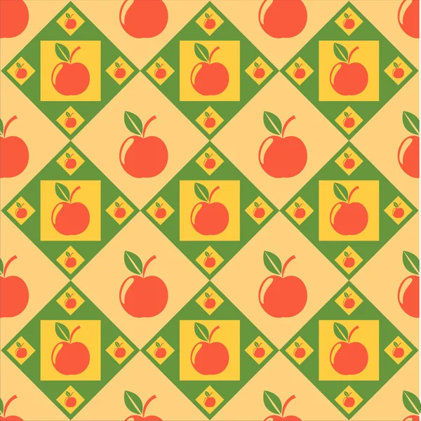 Patrón de manzanas coloridas — Vector de stock