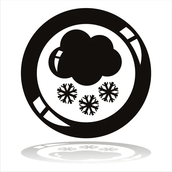 Cloud with snowflakes button — Stock Vector