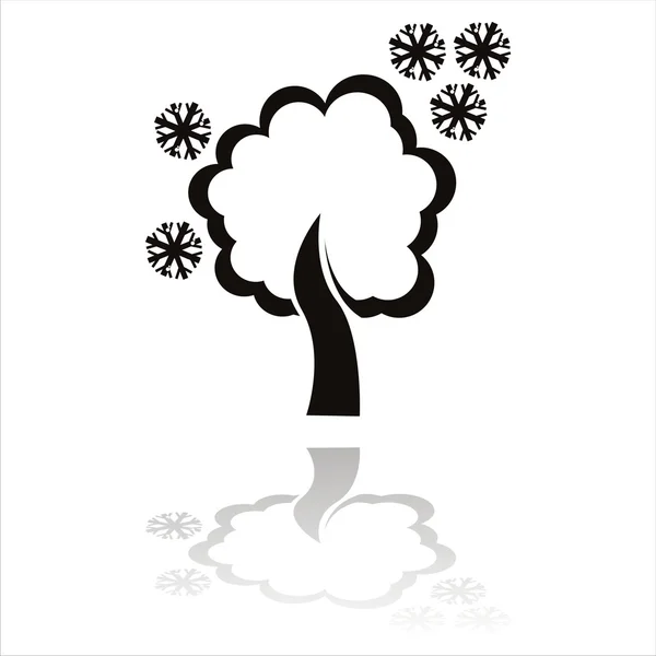 冬のツリーのアイコン — ストックベクタ