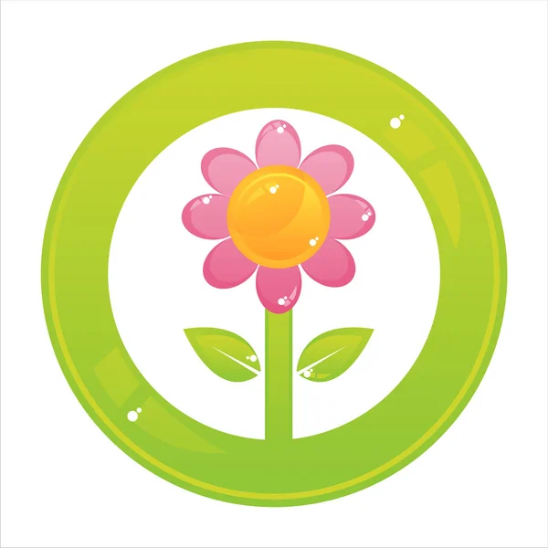 炫彩花卉按钮 — 图库矢量图片