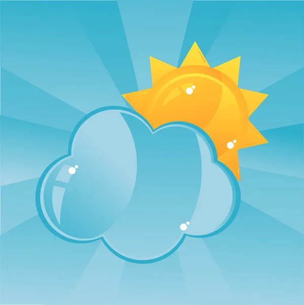 Wolke mit Sonnenhintergrund — Stockvektor
