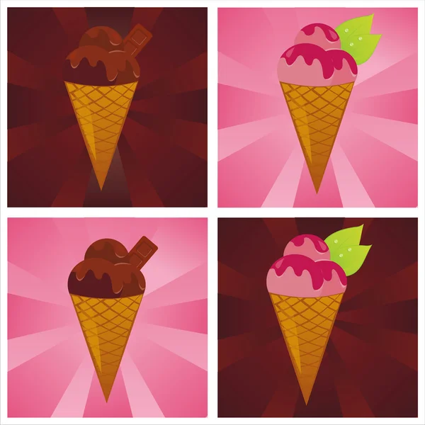 Milieux de crème glacée — Image vectorielle