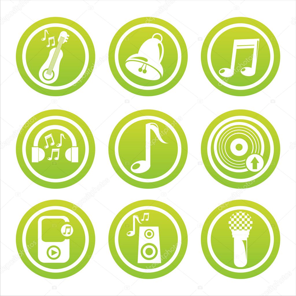 Green musical tools signs