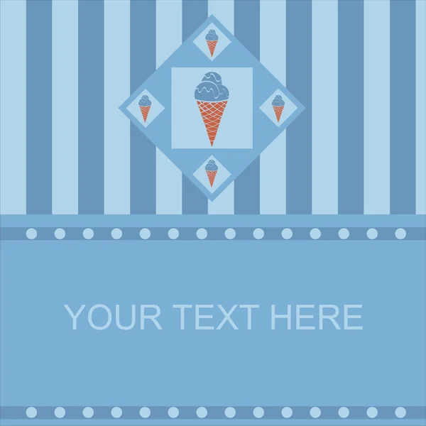 Cadre de crème glacée bleue — Image vectorielle