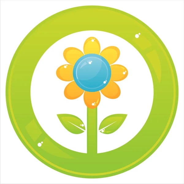 Botón de flor colorido — Vector de stock