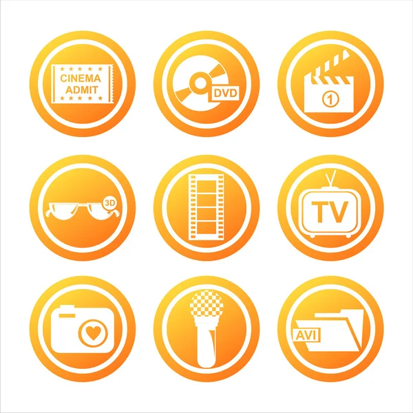 Panneaux de cinéma orange — Image vectorielle