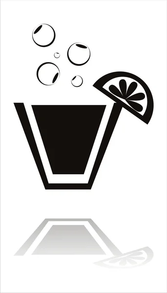 Schwarze Cocktail-Ikone — Stockvektor