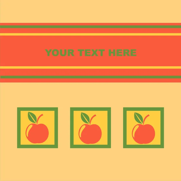 Carte de pommes colorées — Image vectorielle