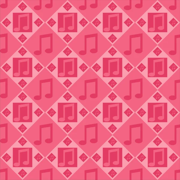 Roze muzieknoten patroon — Stockvector