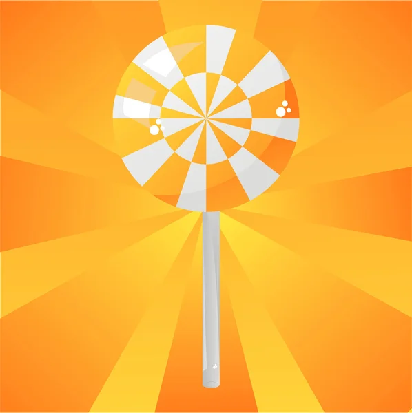 Oranje lollipop achtergrond — Stockvector
