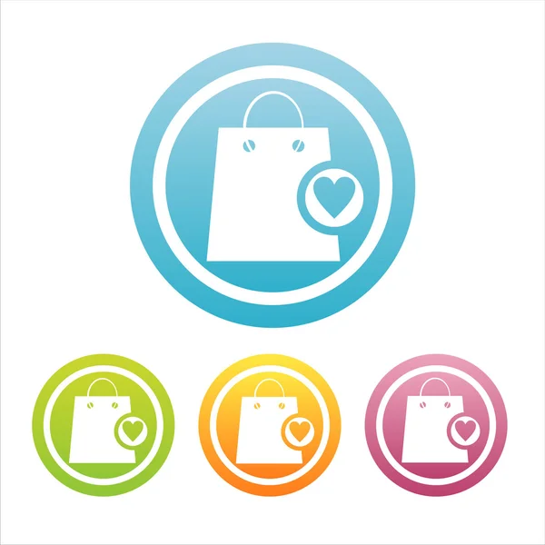 Renkli alışveriş torbaları işaretleri — Stok Vektör