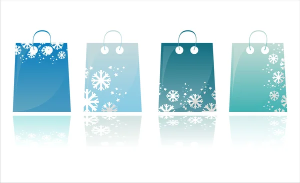 Winter shopping bags — Stock Vector