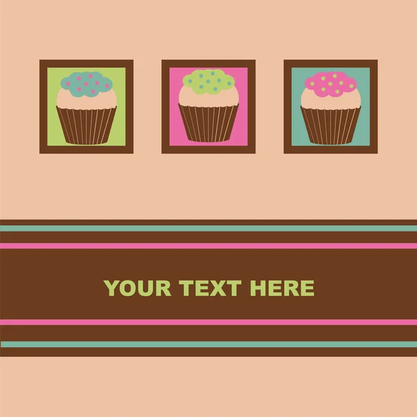 Cartão de bolos colorido —  Vetores de Stock