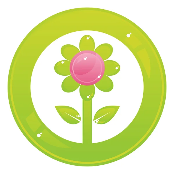 Colorful flower button — Stock Vector