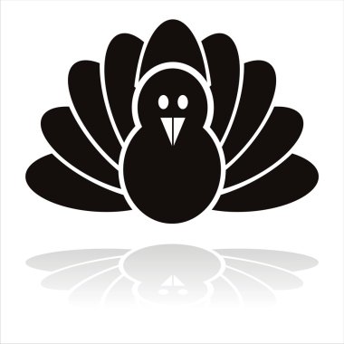 Black turkey bird icon clipart