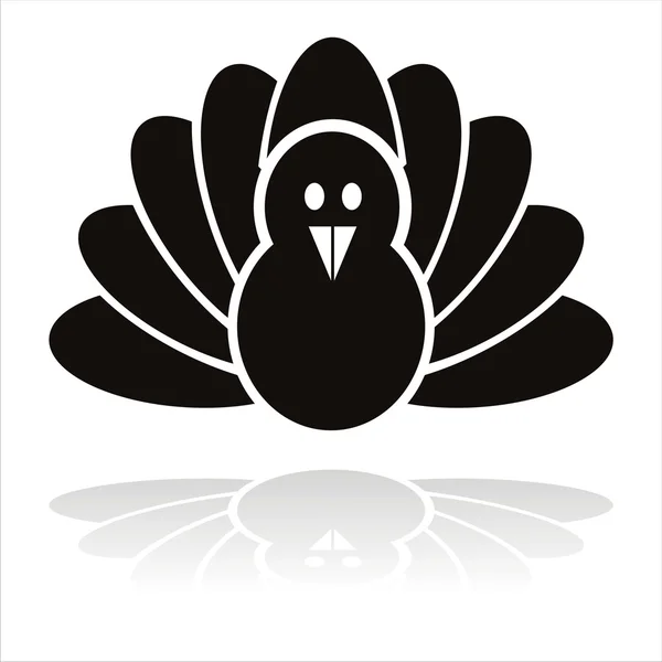 Schwarze Truthahnvogel-Ikone — Stockvektor