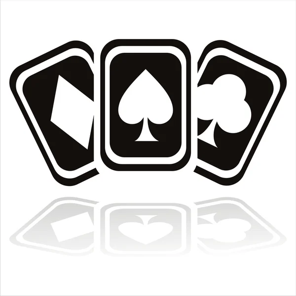 Icône de cartes de casino noir — Image vectorielle