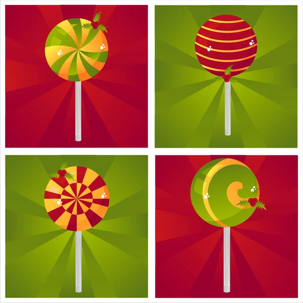 Christmas lollipop backgrounds — Stock Vector