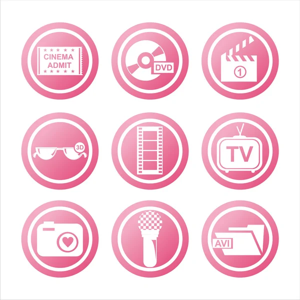 Panneaux de cinéma rose — Image vectorielle