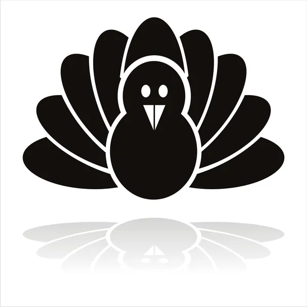 Zwarte Turkije vogel pictogram Rechtenvrije Stockvectors