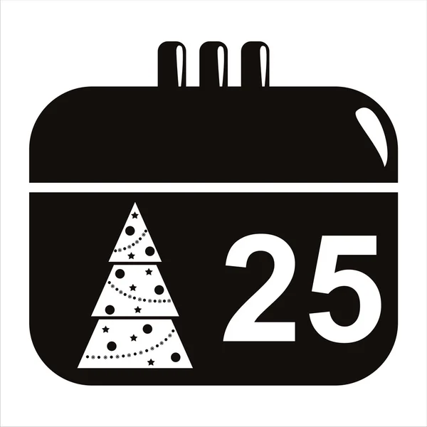 Het pictogram van de kalender van Kerstmis — Stockvector