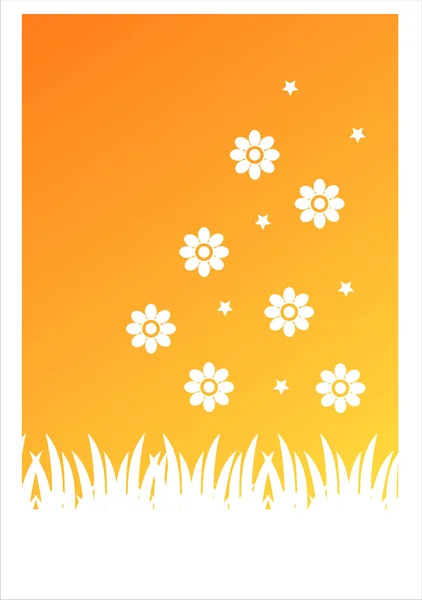 Orange blommor bakgrund — Stock vektor