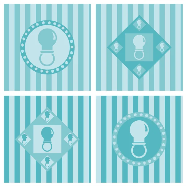 Cute baby pacifiers backgrounds — Stock Vector