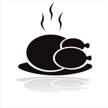 Black cooked turkey icon clipart