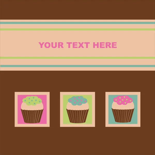Cartão de bolos colorido —  Vetores de Stock