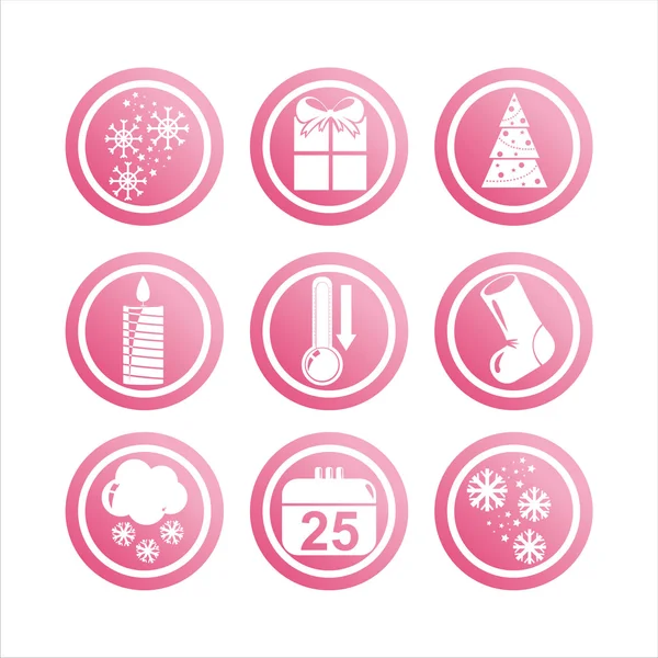 Pink christmas signs — Stock Vector
