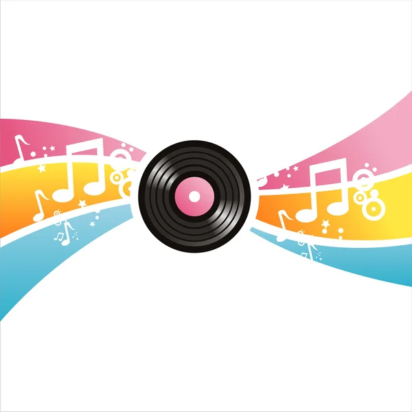 Disque vinyle musical fond — Image vectorielle