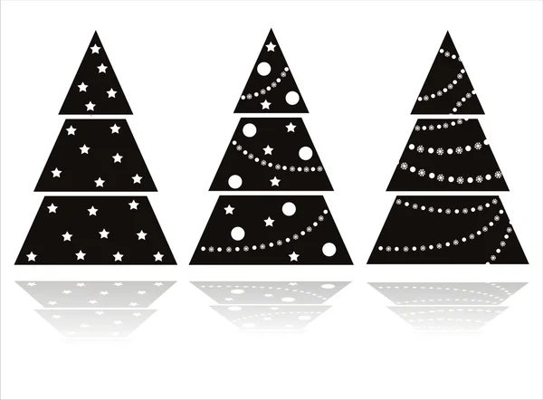 Schwarze Weihnachtsbäume — Stockvektor